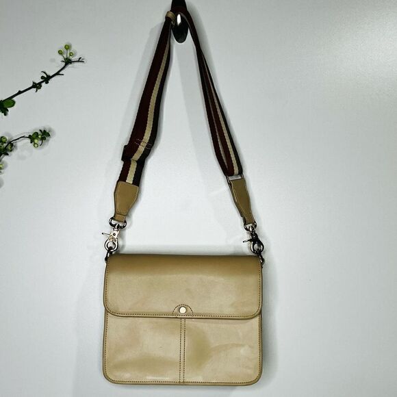 Spartina 449 Nude Cream Leather Shoulder Bag Purse - Picture 1 of 16
